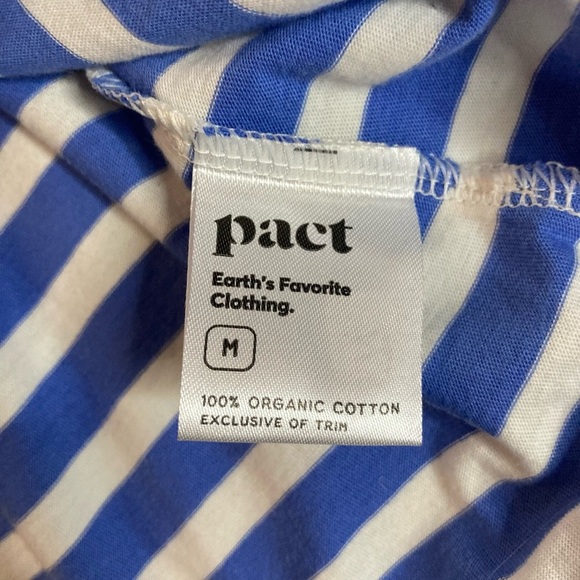 NWT Pact Organic Softspun A-Line Striped Tank Dress Size Medium Blue - Picture 9 of 11